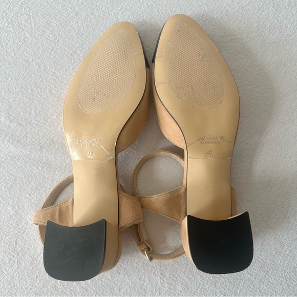 Zara Women's Tan and Black Heels with Buckle Two-Toned Shoes Workwear - Picture 6 of 7